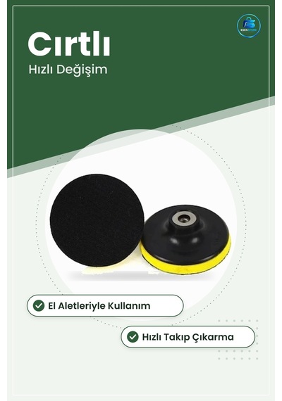 Cırtlı Disk Zımpara Ucu Taban Pedi Pratik Takıp Çıkarma El Aletle