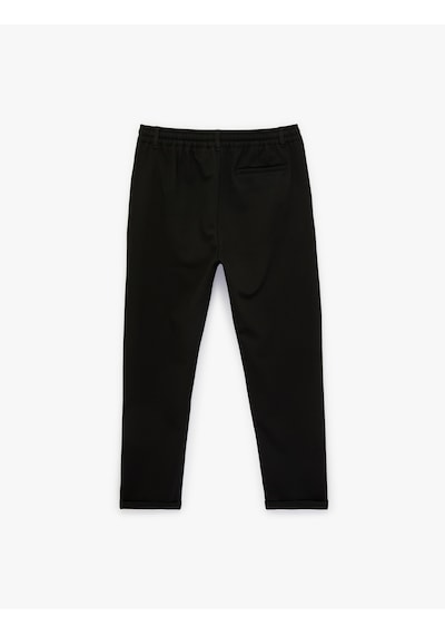 Koton Regular Fit Cepli Beli Bağcıklı Düğmeli Kumaş Pantolon Siyah 6sam40016hk