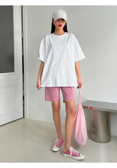 Beyaz Oversize Prospect T-shirt - Oversize Baskılı Beyaz