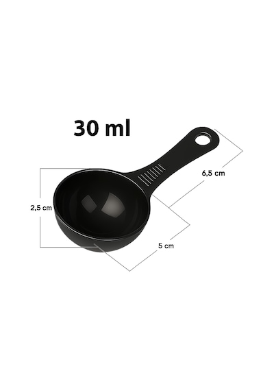6'lı Siyah Ölçü Kaşığı Seti 2 X 3 Lü Takım 30 Ml Plastik Gıda Ölçüm Kaşığı Kahve, Mama, Baharat Ve Toz Karışımlar İçin Gıda Temasına Uygun Pratik Plastik Kaşık