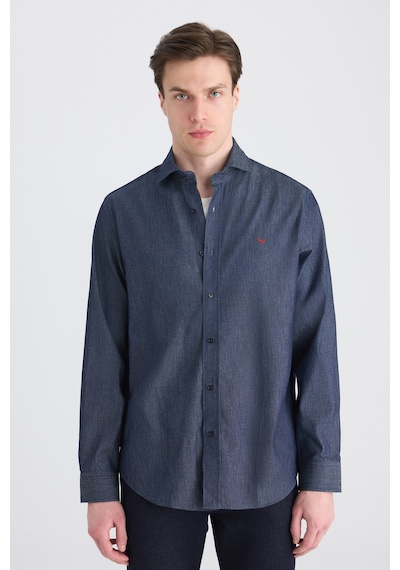 D'S Damat Ds Damat Comfort İndigo Düz Gömlek 5hc02ph06327m Çok Renkli