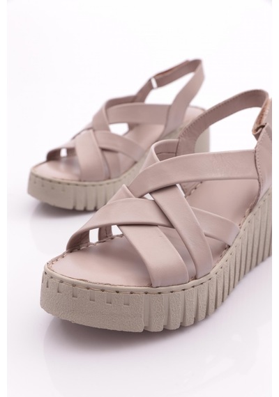 Dgn 254 Kadin Şeritli Açik Sandalet 254-2498-R146140 Gümüş