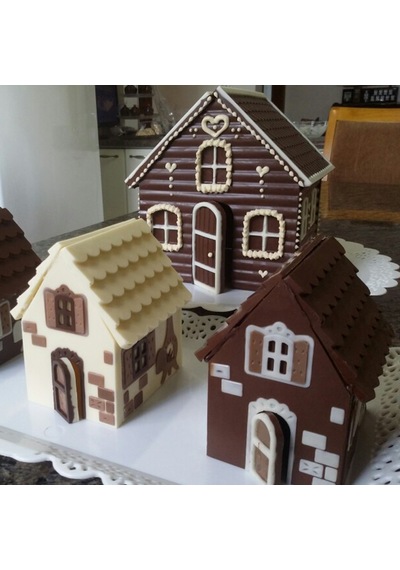 "2 Parçalı 3d Festival Gingerbread Ev Silikon Bakeware Tatil Çikolatası Ve Kurabiye Dekorasyonu İçin Set" Çok Renkli