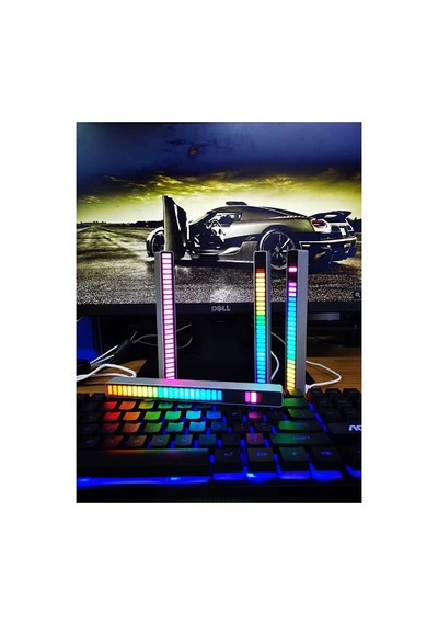 Rgb Sese Duyarlı Taşınabilir Ekolayzer Led Çubuk Siyah