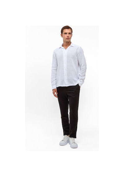 Backandbond Beyaz Relaxed Fit Baskılı %100 Pamuk Gömlek