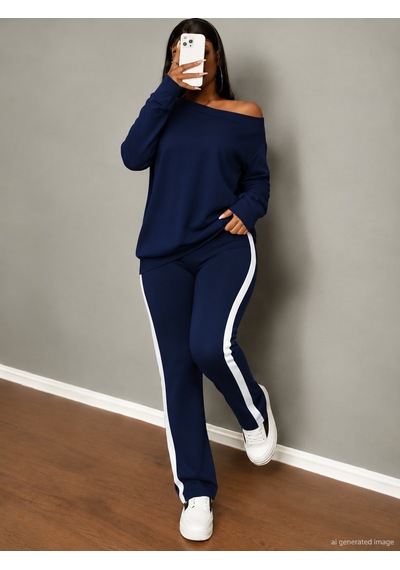 Bhrwear Kadın Tek Omuzdan Açık Uzun Kollu Viskon Iki Iplik Bluz Ve Yan Şerit Detaylı Pantolon Ikili Takım Renkli Bhrwear Kadın Tek Omuzdan Açık Uzun Kollu Viskon Iki Iplik Bluz Ve Yan Şerit Detaylı Pantolon Ikili Takım Renkli