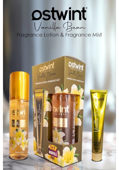 Ostwint Vanilla Bean Vücut Spreyi, 200ml Vücut Kremi, 50ml Ferahlatıcı Deniz Esintisi, Çiçeksi Parfü