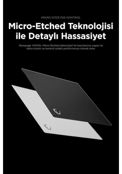 Vision Cam Mouse Pad Kauçuk Taban 450x400x3mm Micro-etched Cam Slip Resistant Gaming Siyah