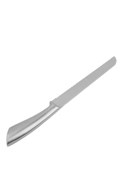 Ekmek Bıçağı, 1 Adet Uzun Paslanmaz Çelik Tırtıklı Ekmek Bıçağı 34 Cm Gri