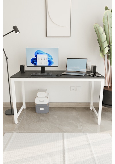 Siyah/beyaz 140x60 Çalışma Masası, Bilgisayar Masası, Ofis Masası, Metal Ayaklı Siyah Beyaz Siyah/beyaz 140x60 Çalışma Masası, Bilgisayar Masası, Ofis Masası, Metal Ayaklı Siyah Beyaz
