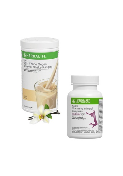 Herbalife Formül 1 Shake Vanilya + Formül 2 Vitamin Kadın 60 Tablet