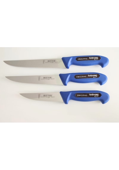 Solingen Kasap Bıçağı 3 Adet 21cm+18cm+13cm Sarı