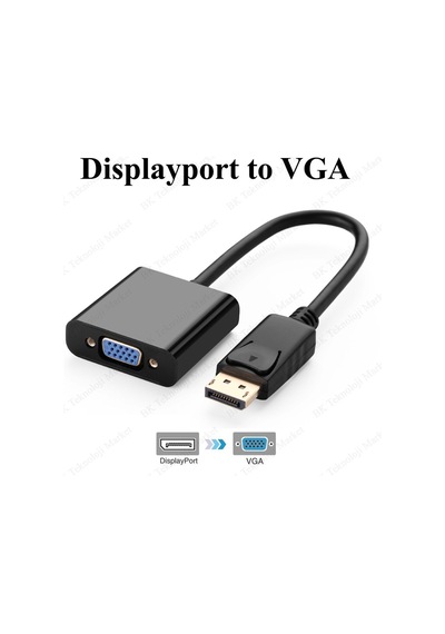 Displayport To Vga Çevirici Converter Dp To Vga Adaptör