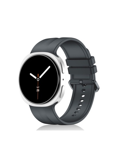 Samsung Galaxy Watch 9 40mm Uyumlu Krd-159 22mm Silikon Kordon - Koyu Gri