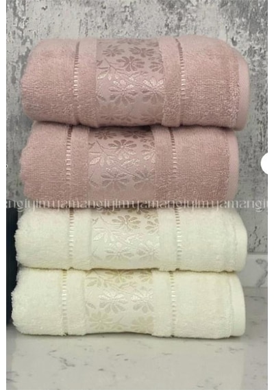 Blossom El-yüz Havlusu 4 Adet-pembe-krem