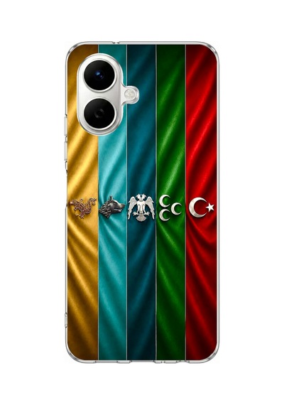Infinix Smart 10 Uyumlu Tarihi Türk Devletleri Bayrakları Baskılı Silikon Kılıf Renkli