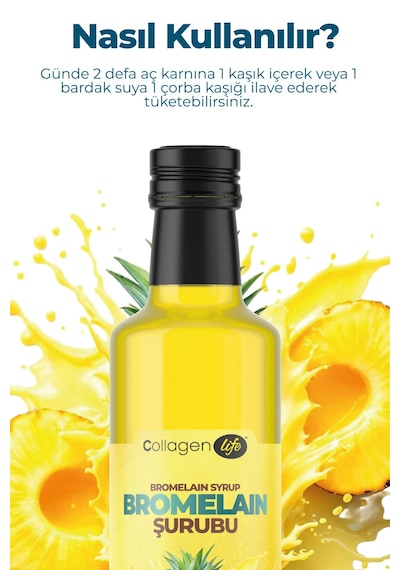Collagen Life Bromelain Ananas İçeren Detox Şurubu 250 Ml