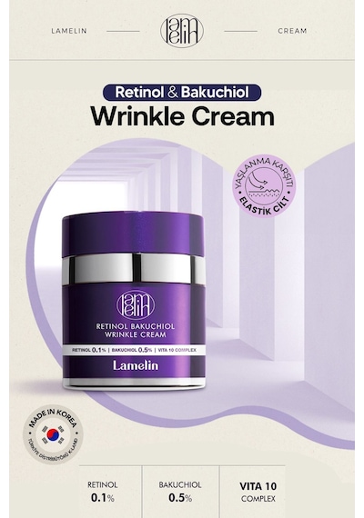Lamelin Retinol ve Bakuchiol İçeren  ve Leke  Krem Lamelin Retinol Bakuchiol Cream 75 ML