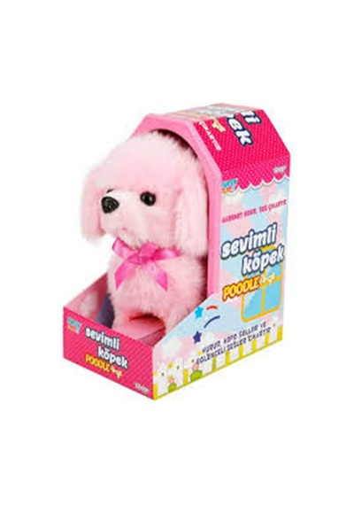 Sunman Oyuncak Peluş Sevimli Pembe Poodle Hareketli Sesli Çok Renkli