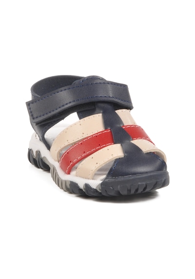 Lacivert Kırmızı Cırtlı Hafif Unisex Bebek Sandalet 173101 B Lacivert-bej-kırmızı