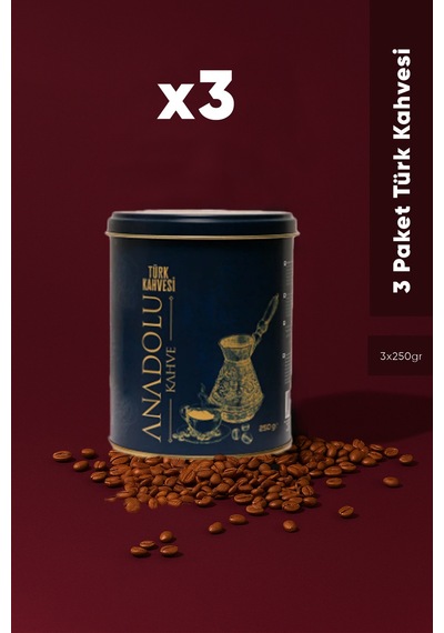 Orta Kavrulmuş Türk Kahvesi 250gr 3'lü Paket