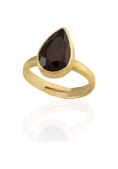 Kadir Jewellery 22 Ayar Altın Kaplama Zirkon Taşlı Ayarlanabilir Kadın Moda Yüzük Kahverengi