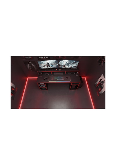 Arena Oyuncu Masası Rgb Işıklı Ledli Uzaktan Kumandalı Siyah