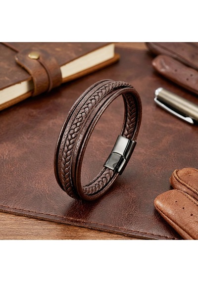 Moncuk Design Kahverengi Çoklu Deri Bileklik 33513b1d3