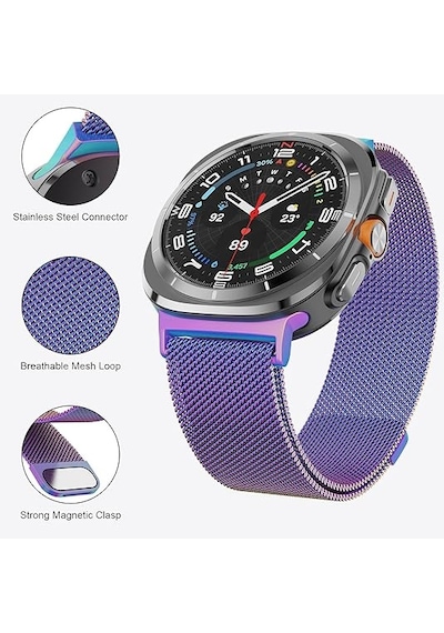 Samsung Uyumlu Galaxy Watch 7 Ultra 47mm Kordon Milano Loop Metal Kordon