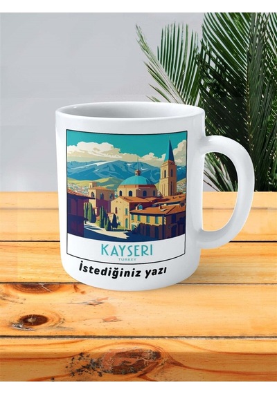 Kayseri Baskılı Kupa Bardak Kişiye Özel Desen Çok Renkli