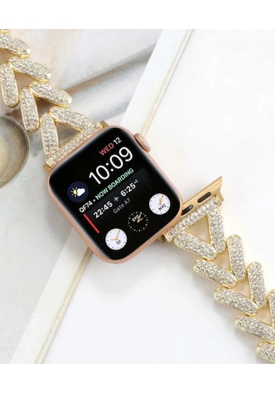 Apple Watch Uyumlu38mm Node Taşlı Kordon Saat Değildir - Siyah