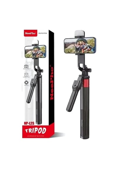 150 Cm Selfie Çubuğu Tripod, Led Işıklı, Bluetooth Uzaktan Kumandalı, 360 Dönebilen Telefon Tutucu, Katlanabili Genel