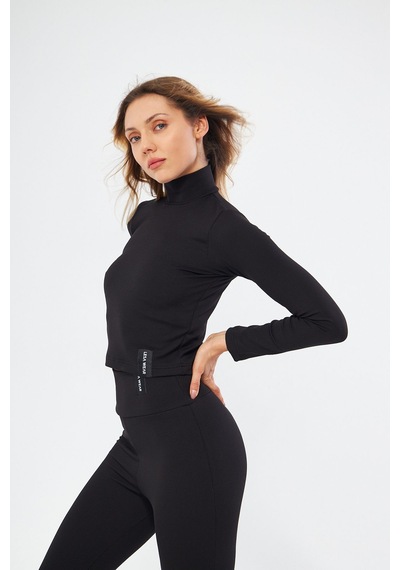 Lesa Wear Fitilli Soft Touch Balıkçı Yaka Bluz Siyah Siyah