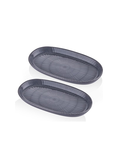 The Mia Noon Oval Servis 2li Gri 26 Cm