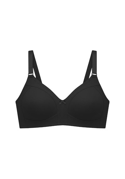 Cottonill Bra - Fiora Siyah Büyük Beden Balensiz Pamuklu Ayarlanabilir Askılı Kadın Sütyen