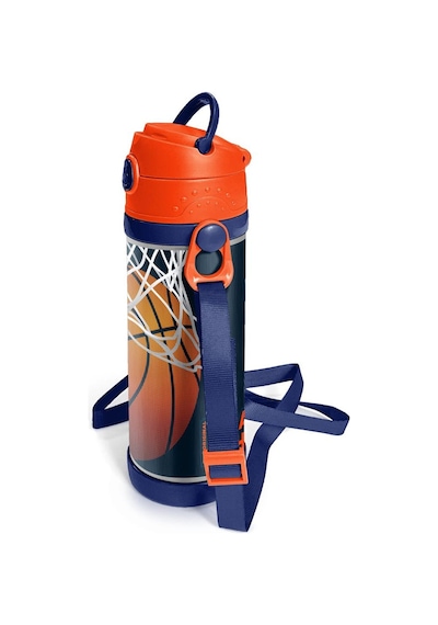 Coral High Kids Lacivert Turuncu Basketbol Desenli Pipetli Çelik Termos 500 Ml 11927