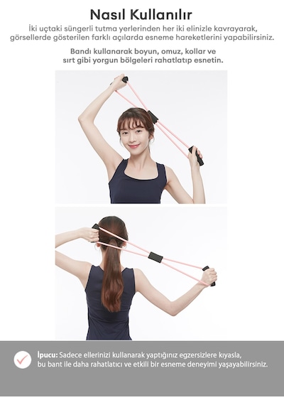 Esnek Direnç Bandı A'pieu Flexible Stretch Band Pembe