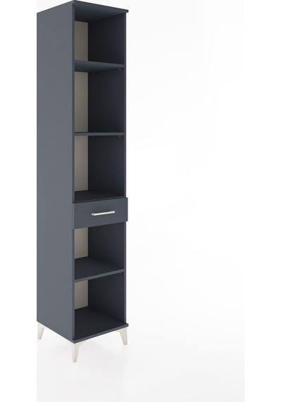 Hyperion Dolap 4 Raflı Tek Çekmeceli 44x44x221 Antrasit-antrasit Antrasit