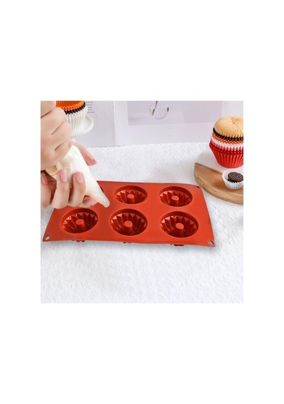 Siliko World Cupcake, Muffin, Kek Ve Pasta Kalıbı Silikon Kalıp, Kırmızı Diğer