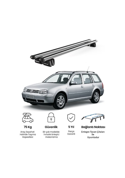 Pençe Volkswagen Golf Variant 1999-2006 Uyumlu Gri Ara Atkı 109cm Port Bagaj Tavan Barı