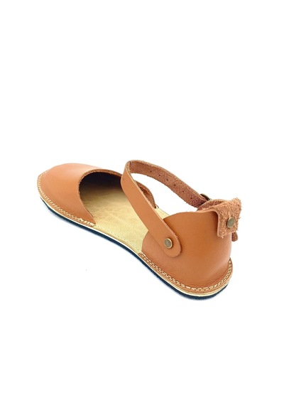 Bodhi Handcraft Kadın Barefoot Hakiki Deri Minimalist Günlük Sandalet El İmalatı Taba