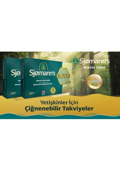 Sjomann's Biotin 3000 Takviye Edici Gıda 2 x 30 Çiğnenebilir Jel