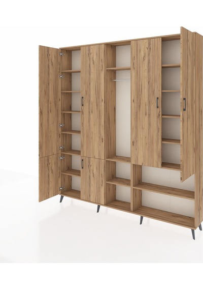 Arges Dolap 15 Raflı 5 Kapaklı Tek Askılı 220x30x243 Çam-çam/çam Atlas Çam/atlas Çam Arges Dolap 15 Raflı 5 Kapaklı Tek Askılı 220x30x243 Çam-çam/çam Atlas Çam/atlas Çam