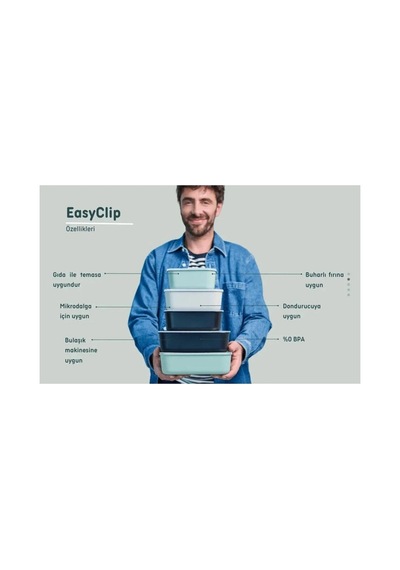 Easyclip Saklama Kabı 700ml - Yeşil -7510