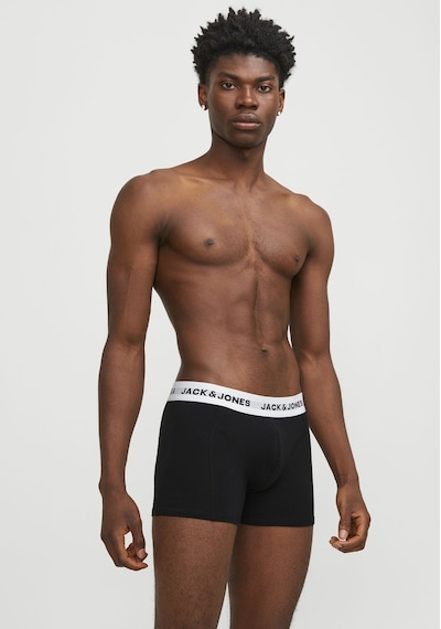 Jack & Jones Erkek Logolu Beli Lastikli 5'Li Boxer Paketi - Solid 12254366 - 1 Black