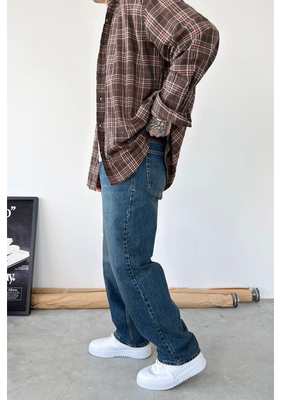 Koyu Mavi Basic Baggy Fit Pantolon Koyu Mavi