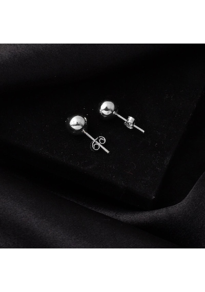 Bilezikci 14 Ayar Beyaz Altın Top Küpe 8 mm. KP85951