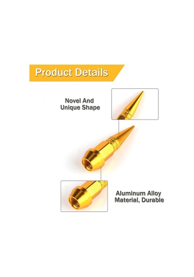 Alüminyum Sivri Sibop Kapağı Gold 4'lü 45mm