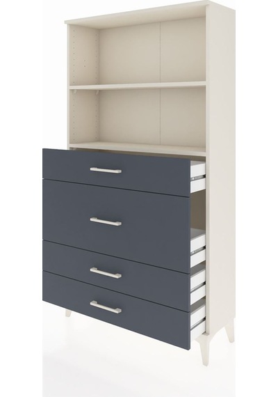 Arges Dolap 2 Raflı 4 Çekmeceli 88x30x163 Aytaşı-antrasit Aytaşı