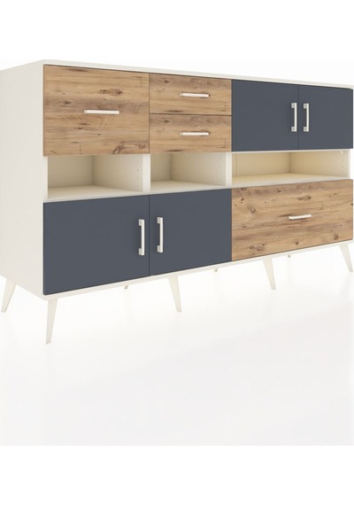 Hyperion Konsol 5 Raflı 4 Çekmeceli 4 Kapaklı 176x44x99 Aytaşı-an Aytaşı-antrasit/çam Hyperion Konsol 5 Raflı 4 Çekmeceli 4 Kapaklı 176x44x99 Aytaşı-an Aytaşı-antrasit/çam